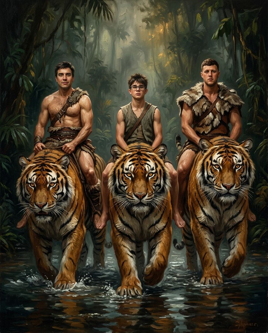 Beastmaster – Yetişkin Erkek Kardeşler kişiye özel portre tasarım örneği