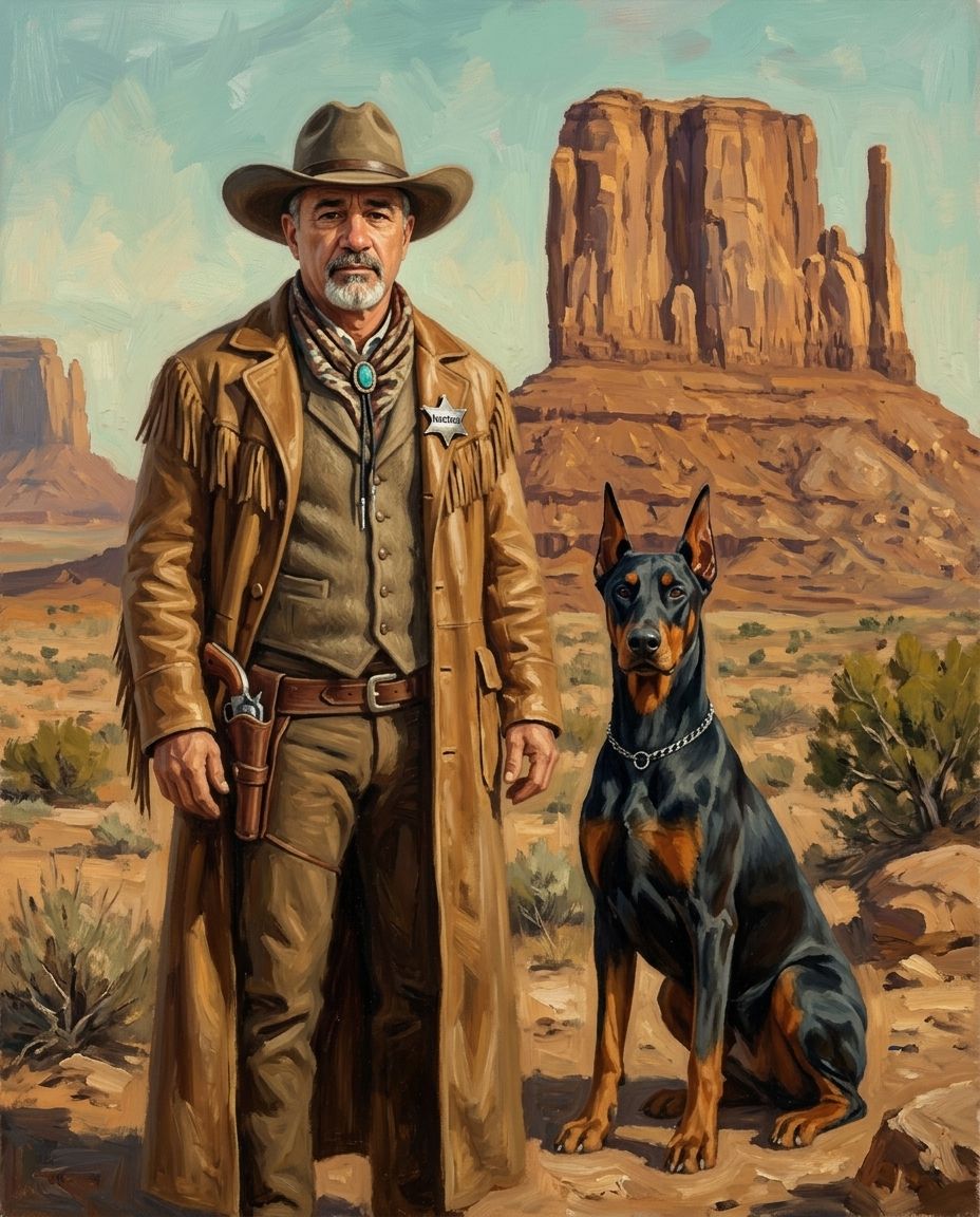Cowboy – Erkek ve Evcil Dost kişiye özel portre tasarım örneği