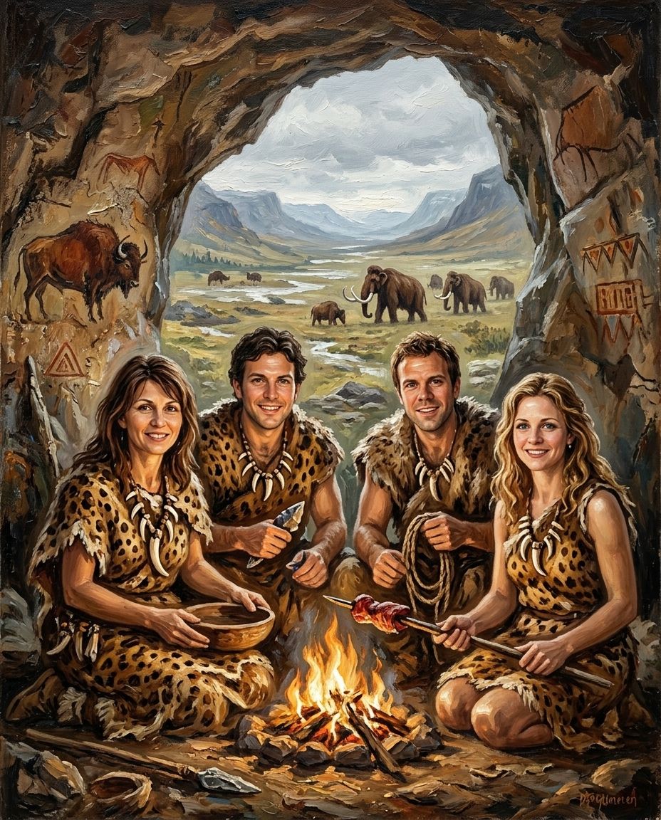 Cave Family – Kardeşler kişiye özel portre tasarım örneği