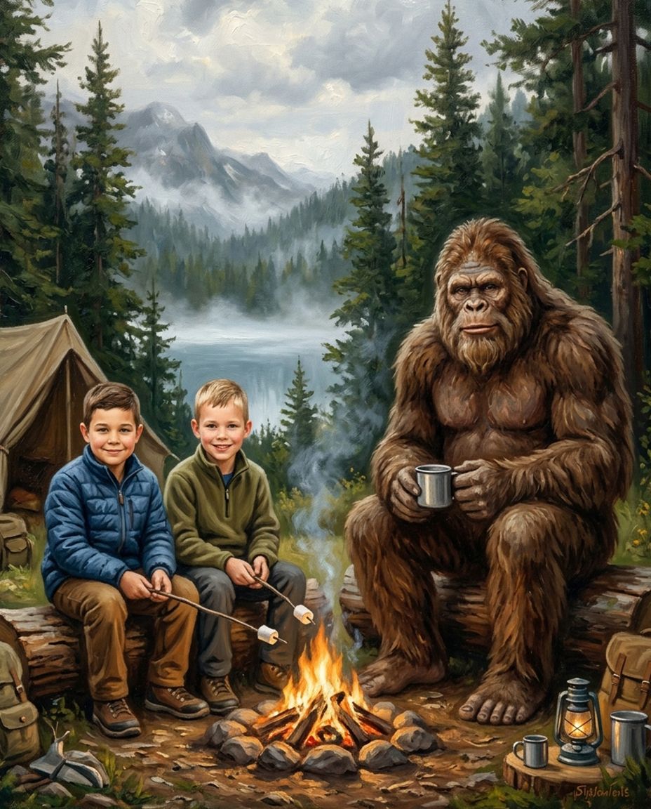 Big Foot – Erkek Kardeşler kişiye özel portre tasarım örneği