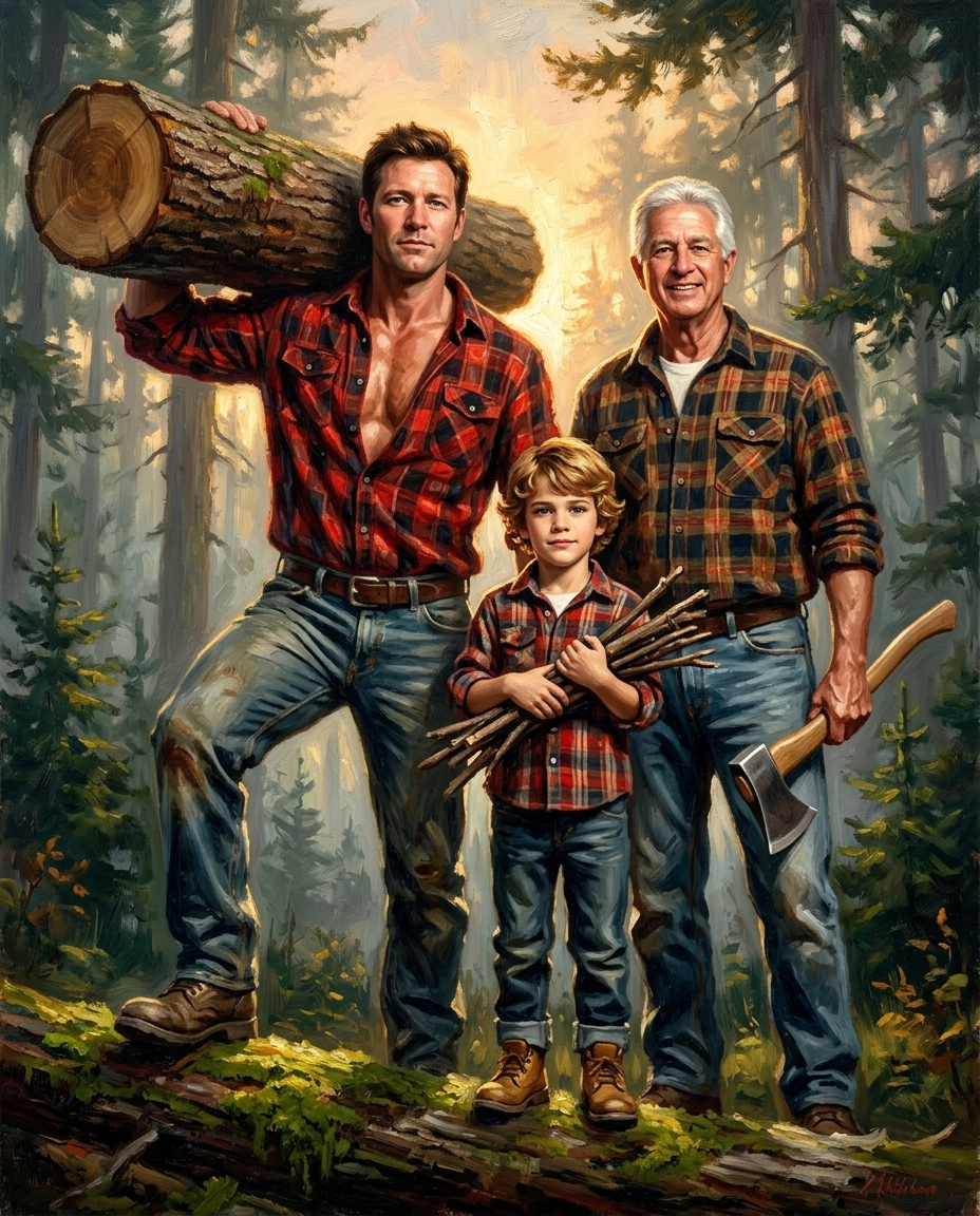 Lumberjack – Erkek Kuşakları kişiye özel portre tasarım örneği