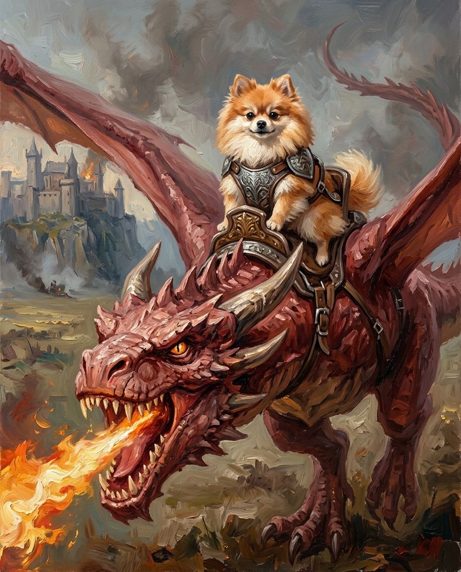 Dragon Rider – Evcil Hayvan kişiye özel portre tasarım örneği