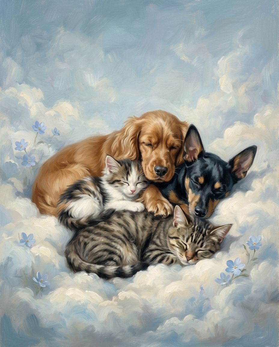 Sleepy Pet – Evcil Dostlar kişiye özel portre tasarım örneği