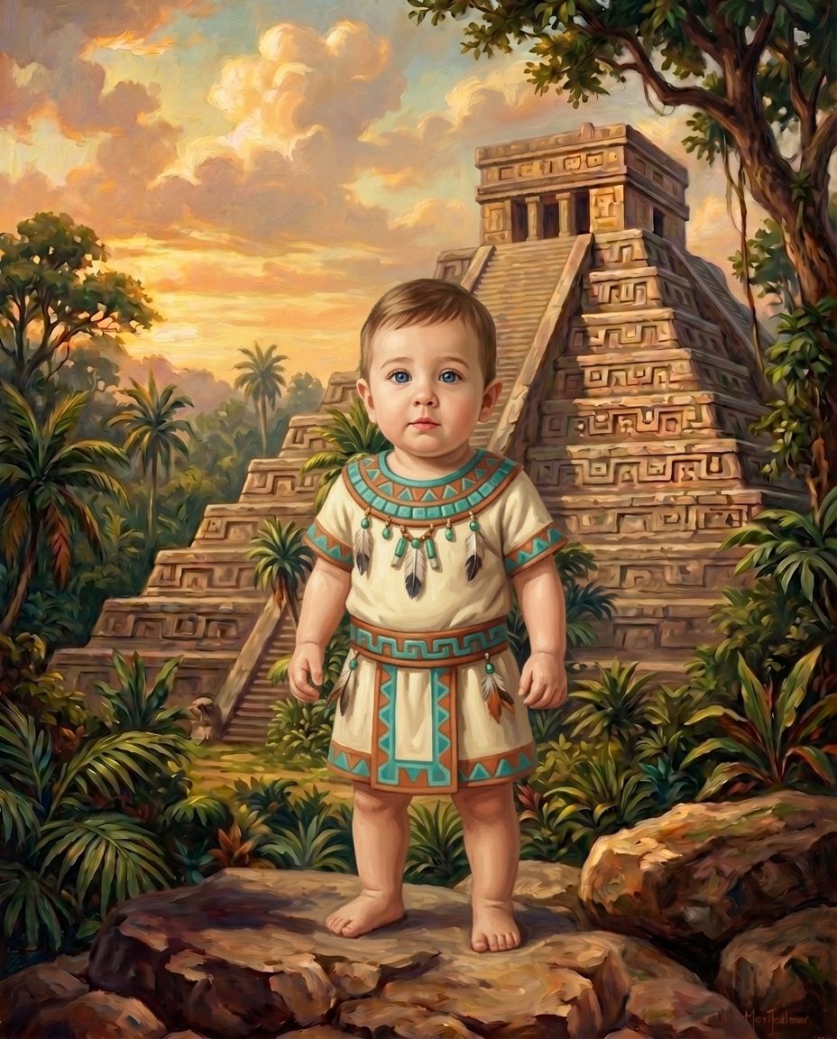 Aztecs – Bebek kişiye özel portre tasarım örneği