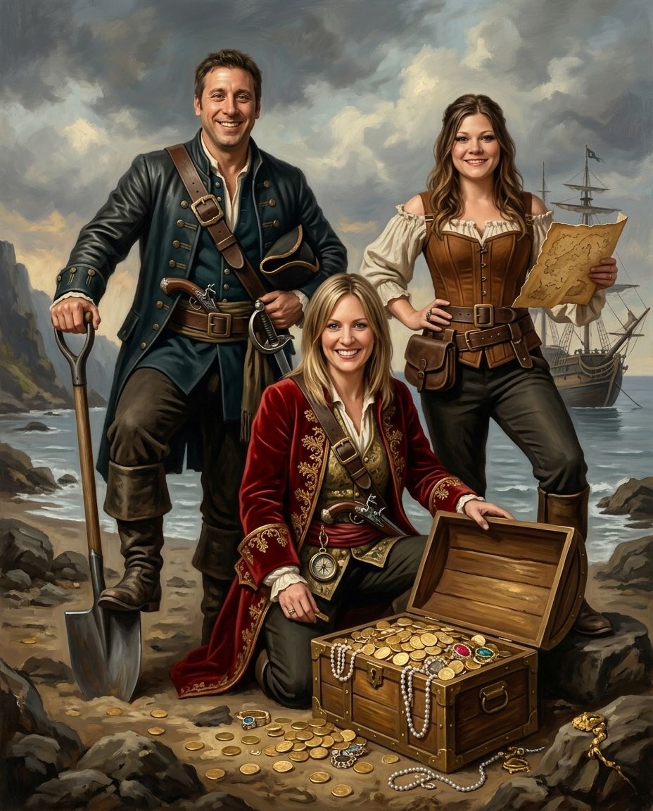 Treasure Seekers – Kardeşler kişiye özel portre tasarım örneği