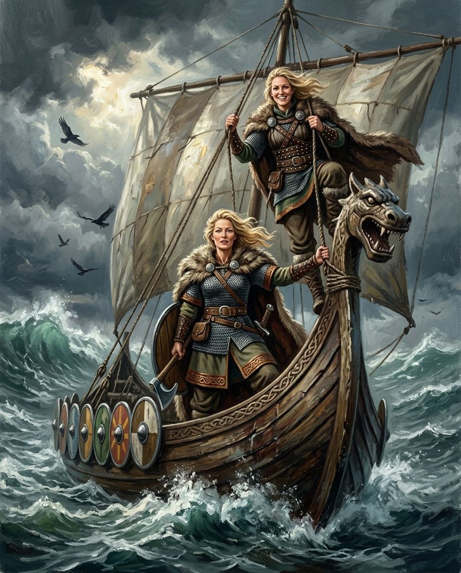 Storm Saga – Yetişkin Kız Kardeşler kişiye özel portre tasarım örneği