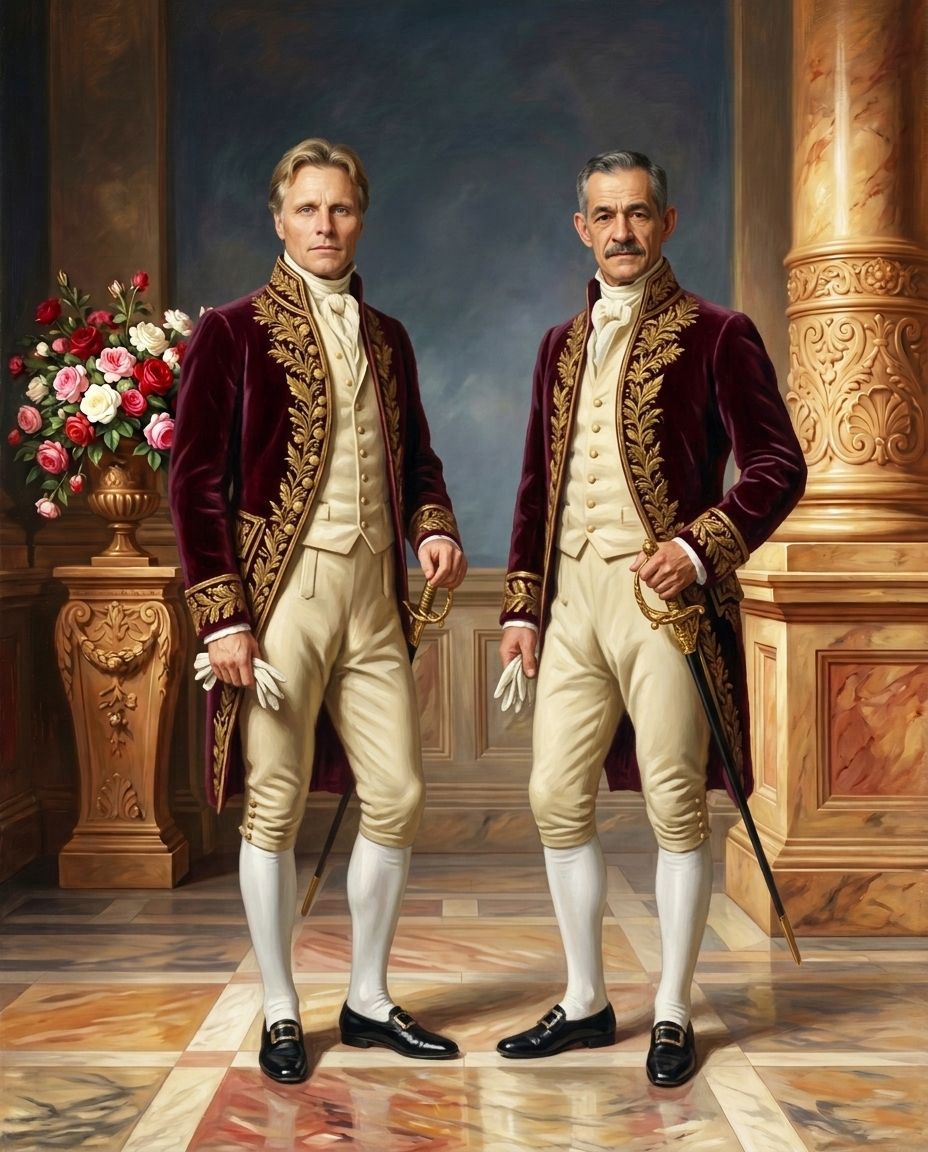 Royals of Roses – Erkek Çift kişiye özel portre tasarım örneği
