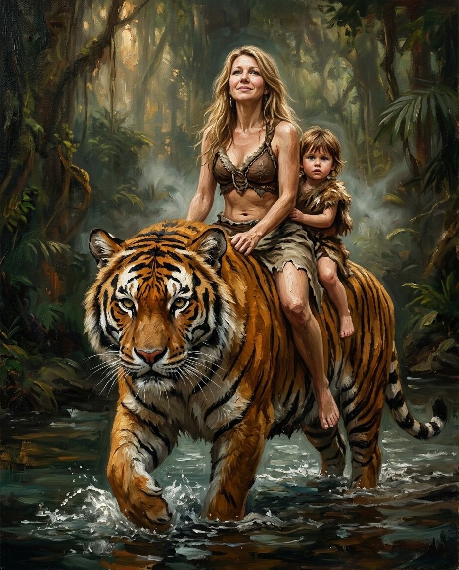Beastmaster – Anne ve Çocuklar kişiye özel portre tasarım örneği