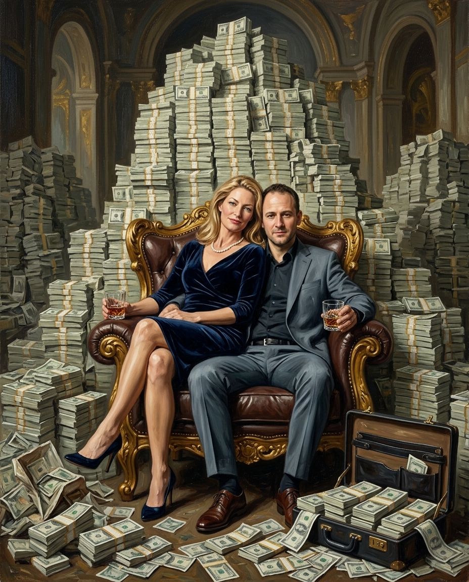 The Money Monarch – Çift kişiye özel portre tasarım örneği