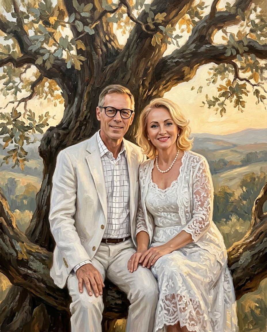 Tree of Us – Çift kişiye özel portre tasarım örneği