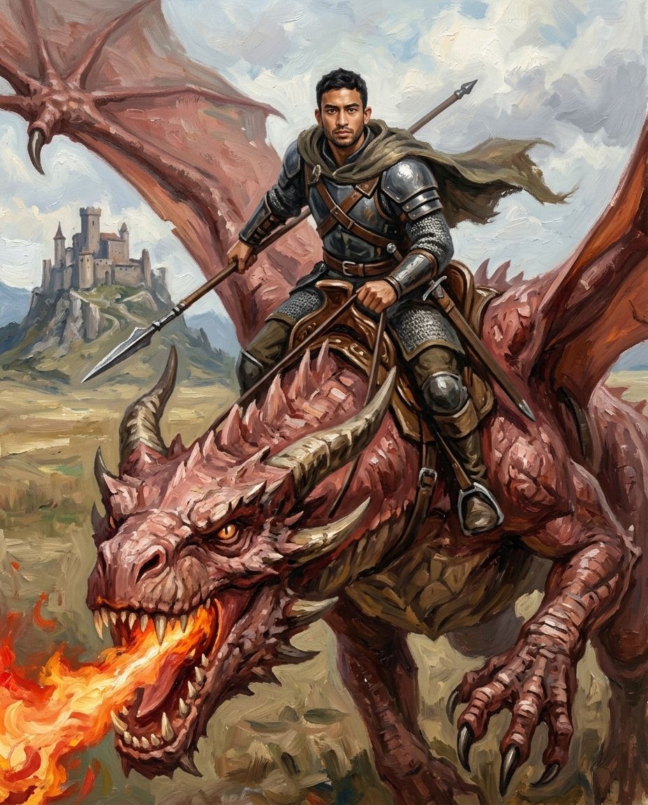 Dragon Rider – Erkek kişiye özel portre tasarım örneği