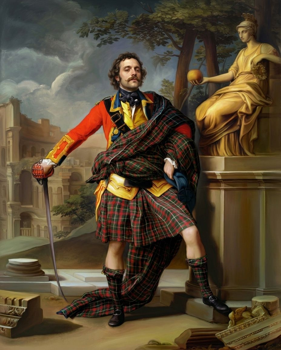 Highland King – Erkek kişiye özel portre tasarım örneği