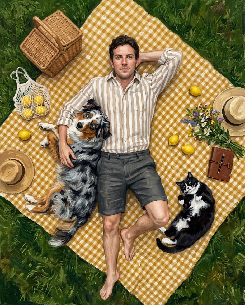 Lazy Lemon – Erkek ve Evcil Dost kişiye özel portre tasarım örneği