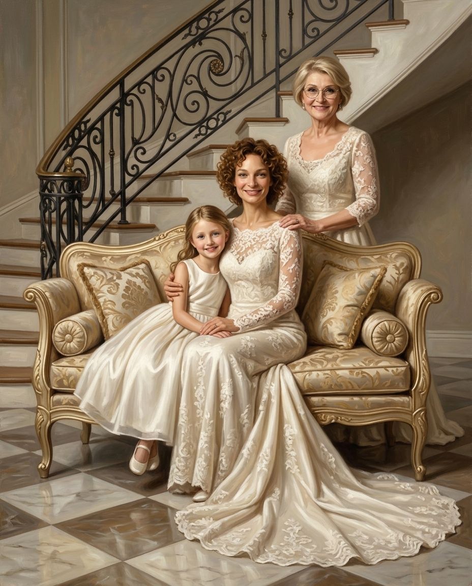 Marble & Lace – Kadın Kuşakları kişiye özel portre tasarım örneği