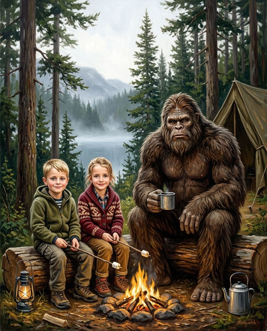 Big Foot – Kardeşler kişiye özel portre tasarım örneği