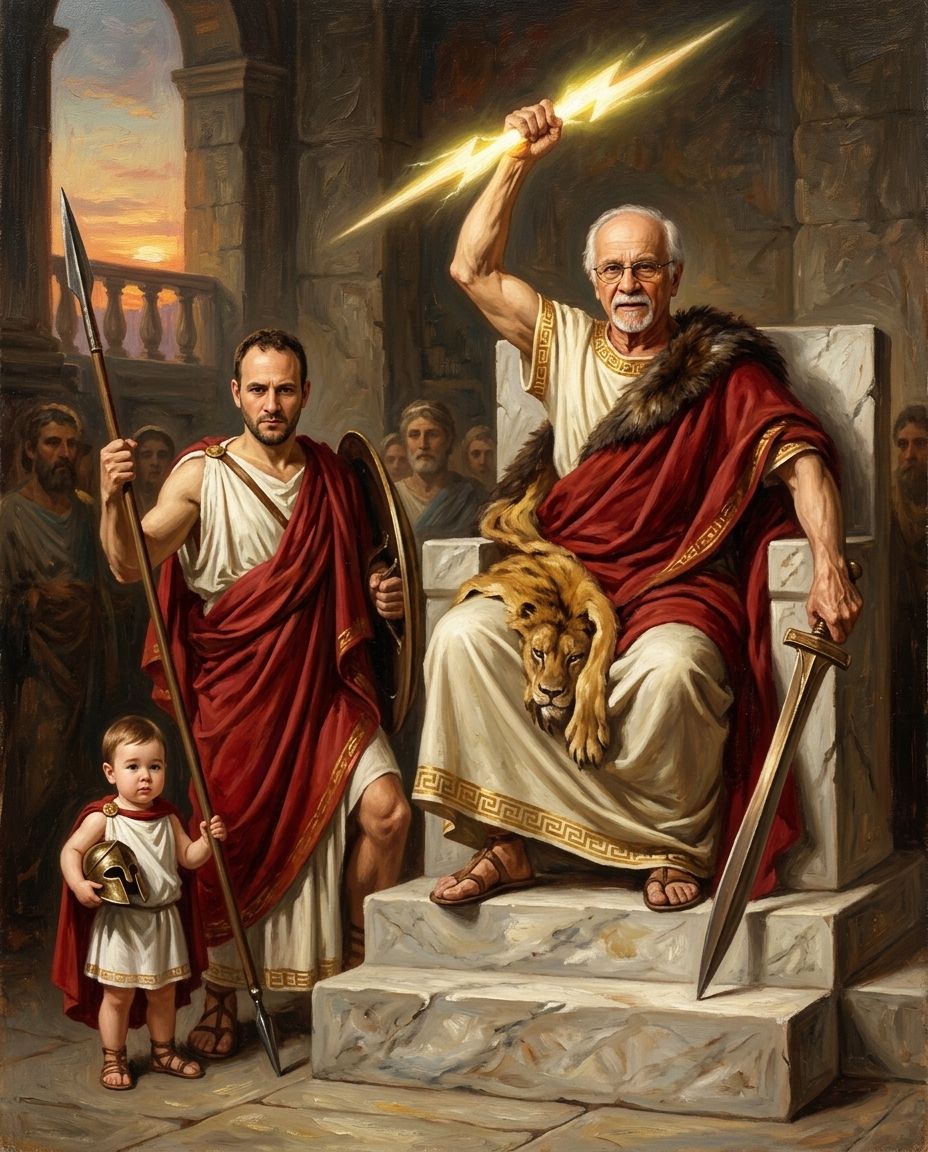 Zeus – Erkek Kuşakları kişiye özel portre tasarım örneği