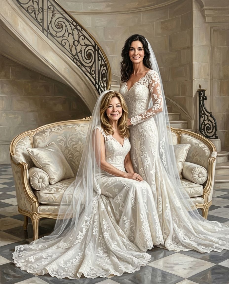 Marble & Lace – Kadın Çift kişiye özel portre tasarım örneği