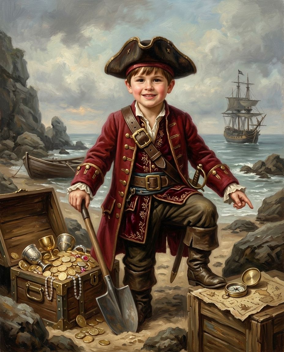 Treasure Seekers – Çocuk kişiye özel portre tasarım örneği