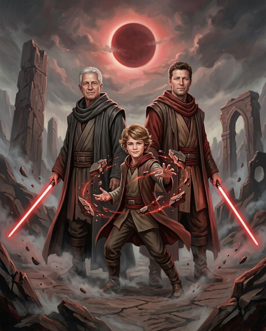 Crimson Ascension – Erkek Kuşakları kişiye özel portre tasarım örneği
