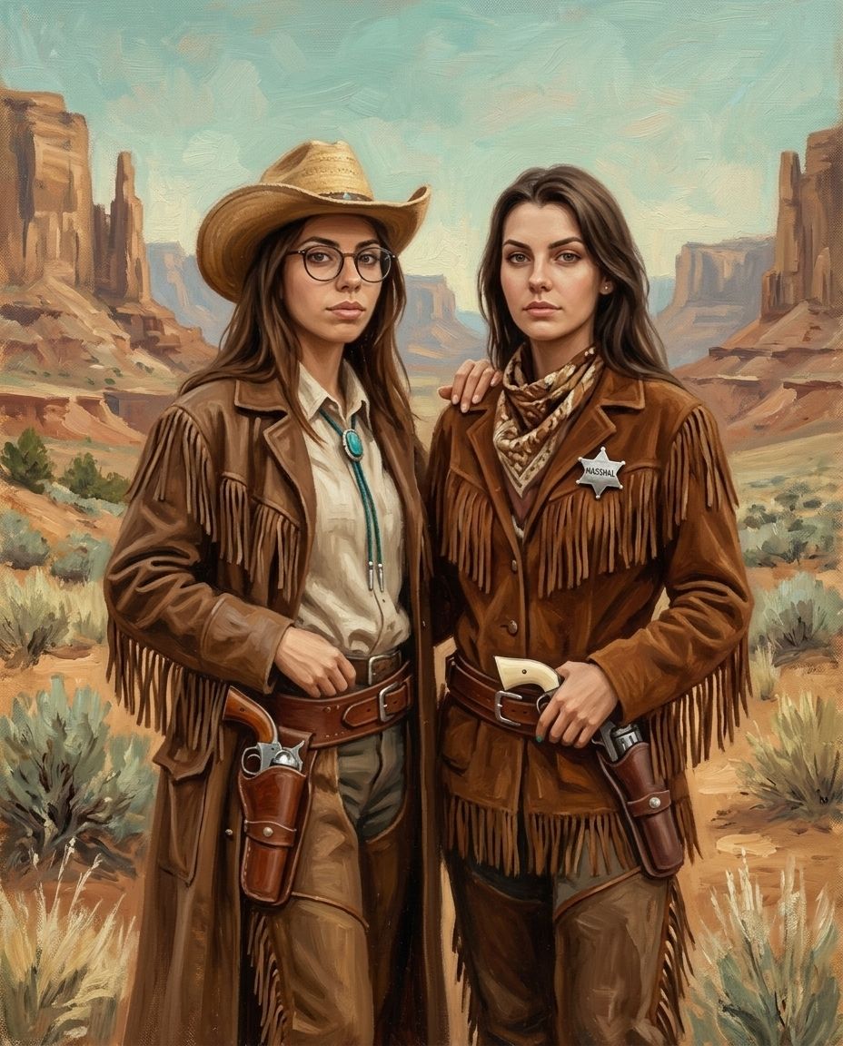 Cowboy – Kadın Çift kişiye özel portre tasarım örneği
