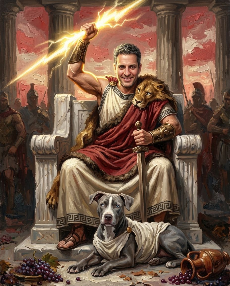 Zeus – Erkek ve Evcil Dost kişiye özel portre tasarım örneği
