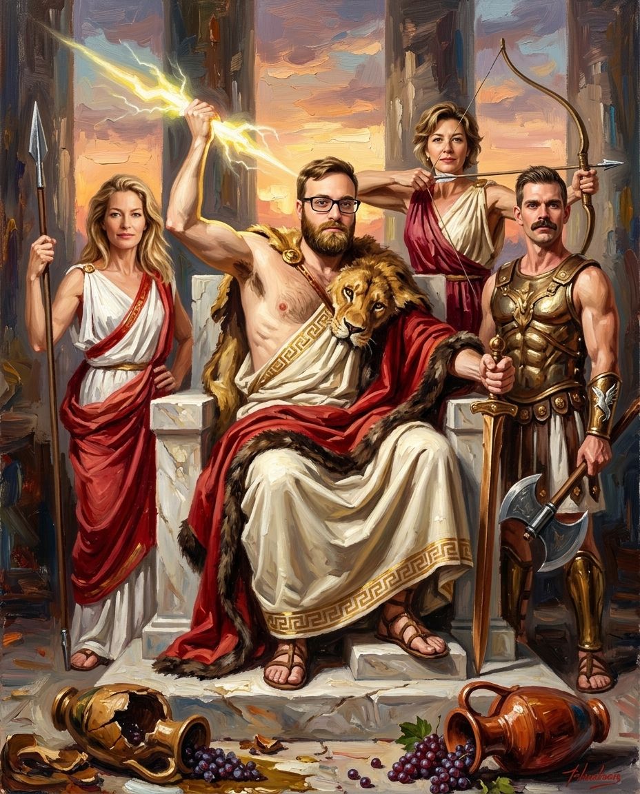 Zeus – Kardeşler kişiye özel portre tasarım örneği