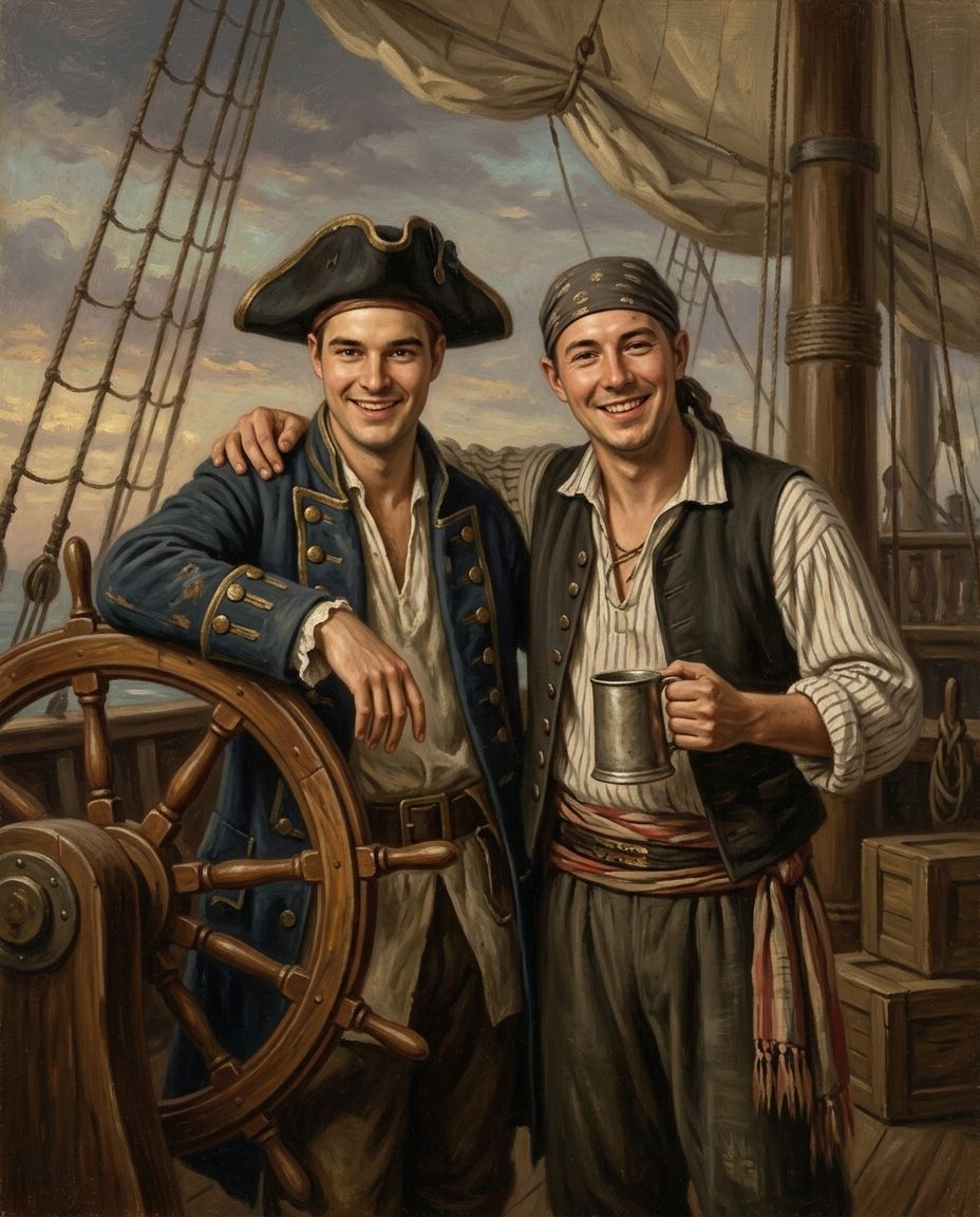 Wild Pirates – Erkek Çift kişiye özel portre tasarım örneği