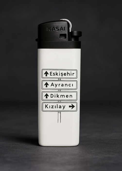 Ankara Kızılay Dikmen tabelası baskılı tasarım çakmak – hediyelik baskılı çakmak modeli
