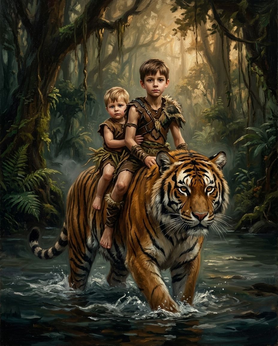 Beastmaster – Erkek Kardeşler kişiye özel portre tasarım örneği