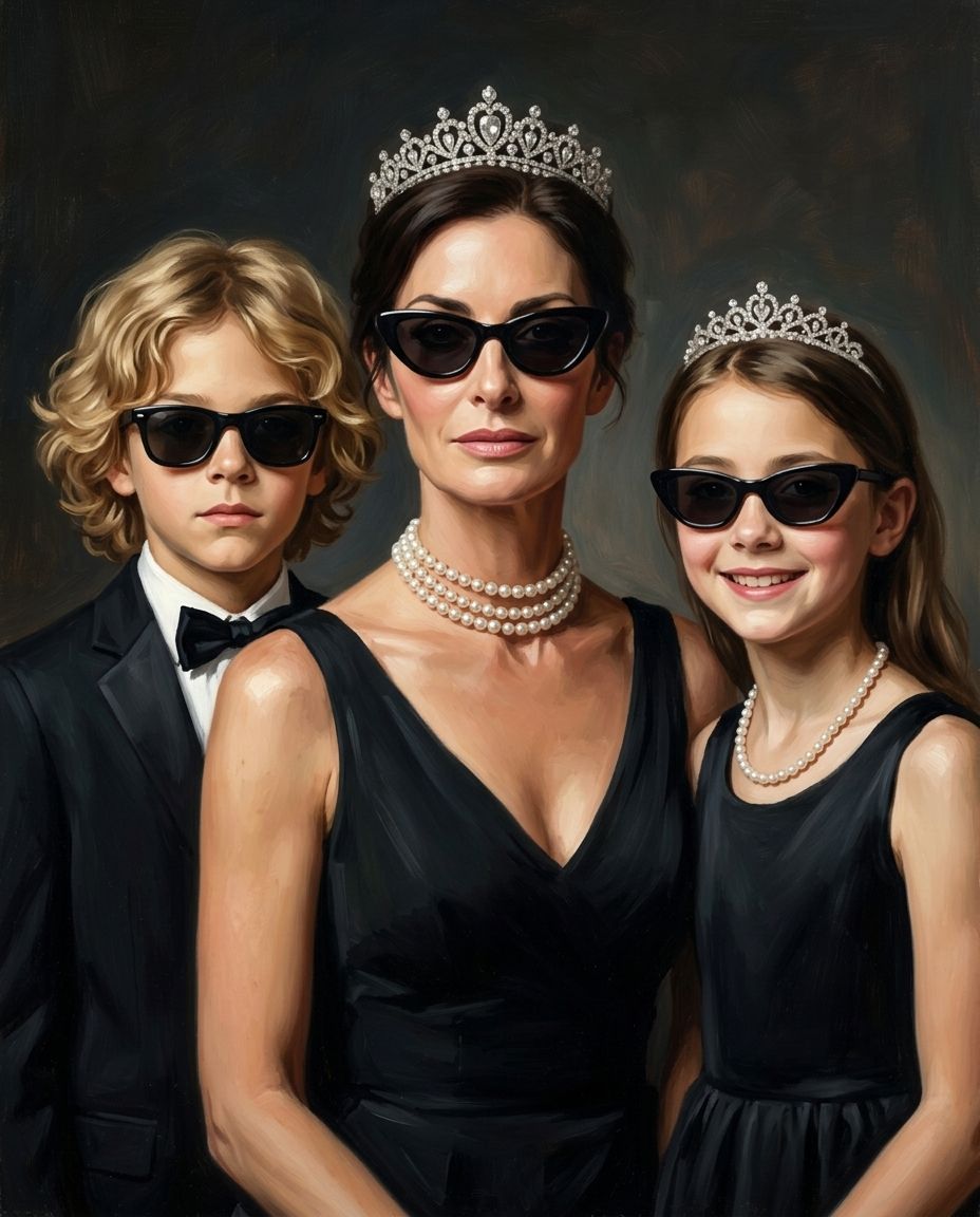 The Icon – Anne ve Çocuklar kişiye özel portre tasarım örneği