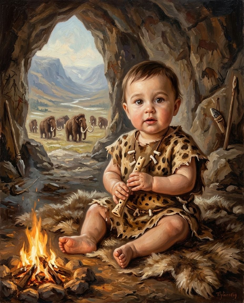 Cave Family – Bebek kişiye özel portre tasarım örneği