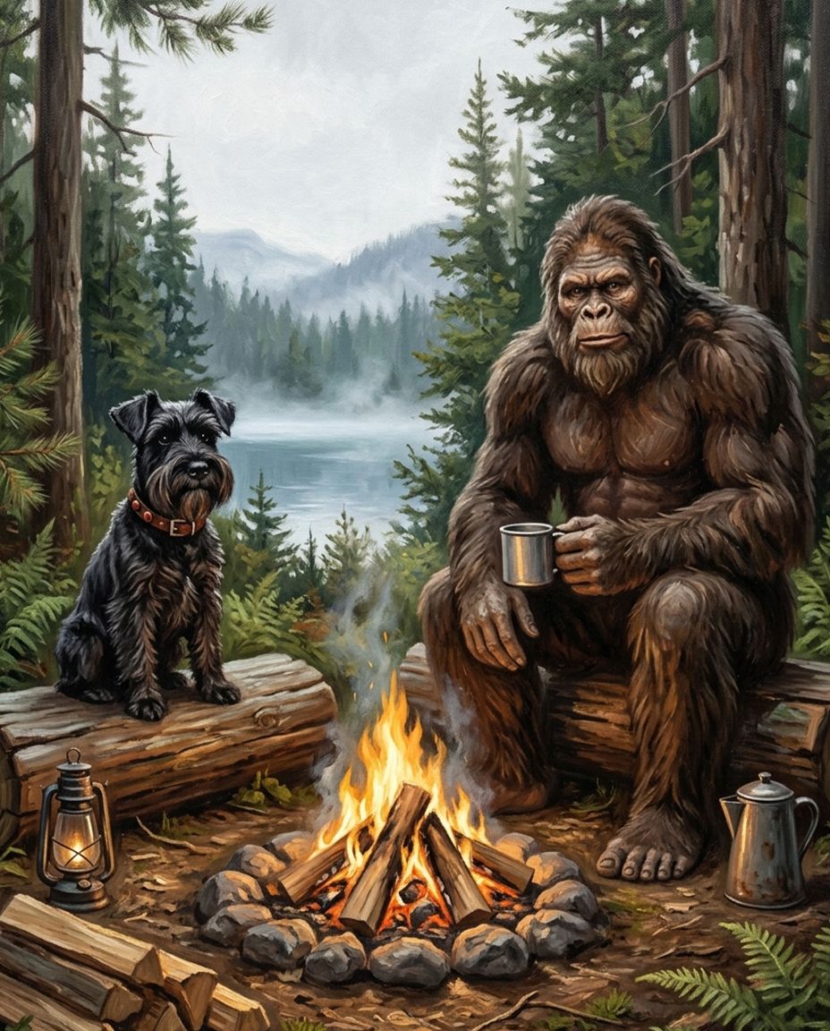 Big Foot – Evcil Hayvan kişiye özel portre tasarım örneği