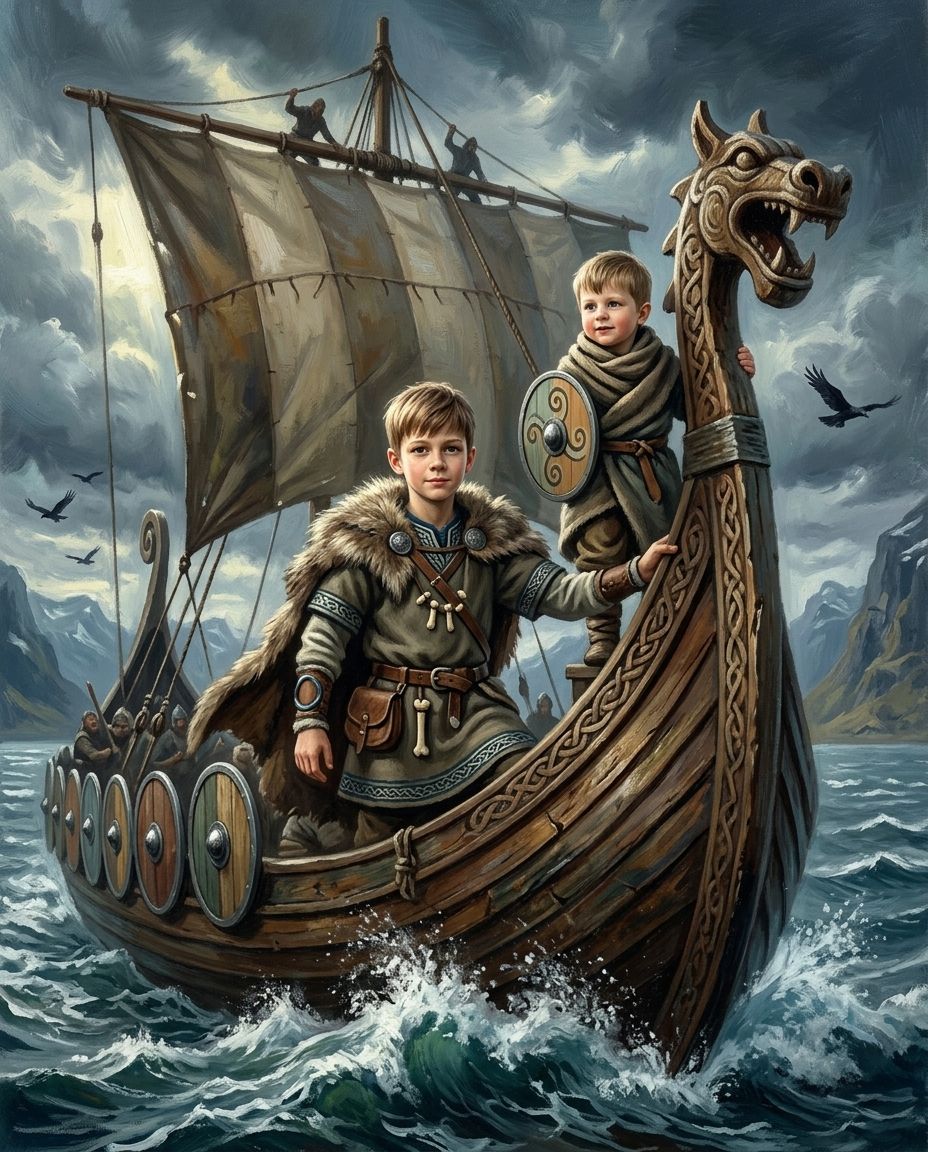 Storm Saga – Erkek Kardeşler kişiye özel portre tasarım örneği
