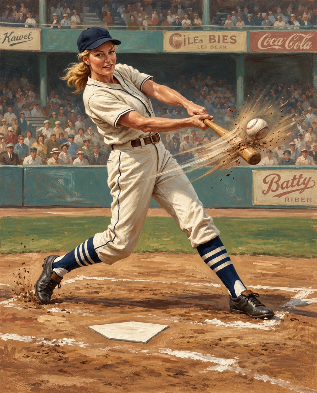 Baseball Player – Kadın kişiye özel portre tasarım örneği