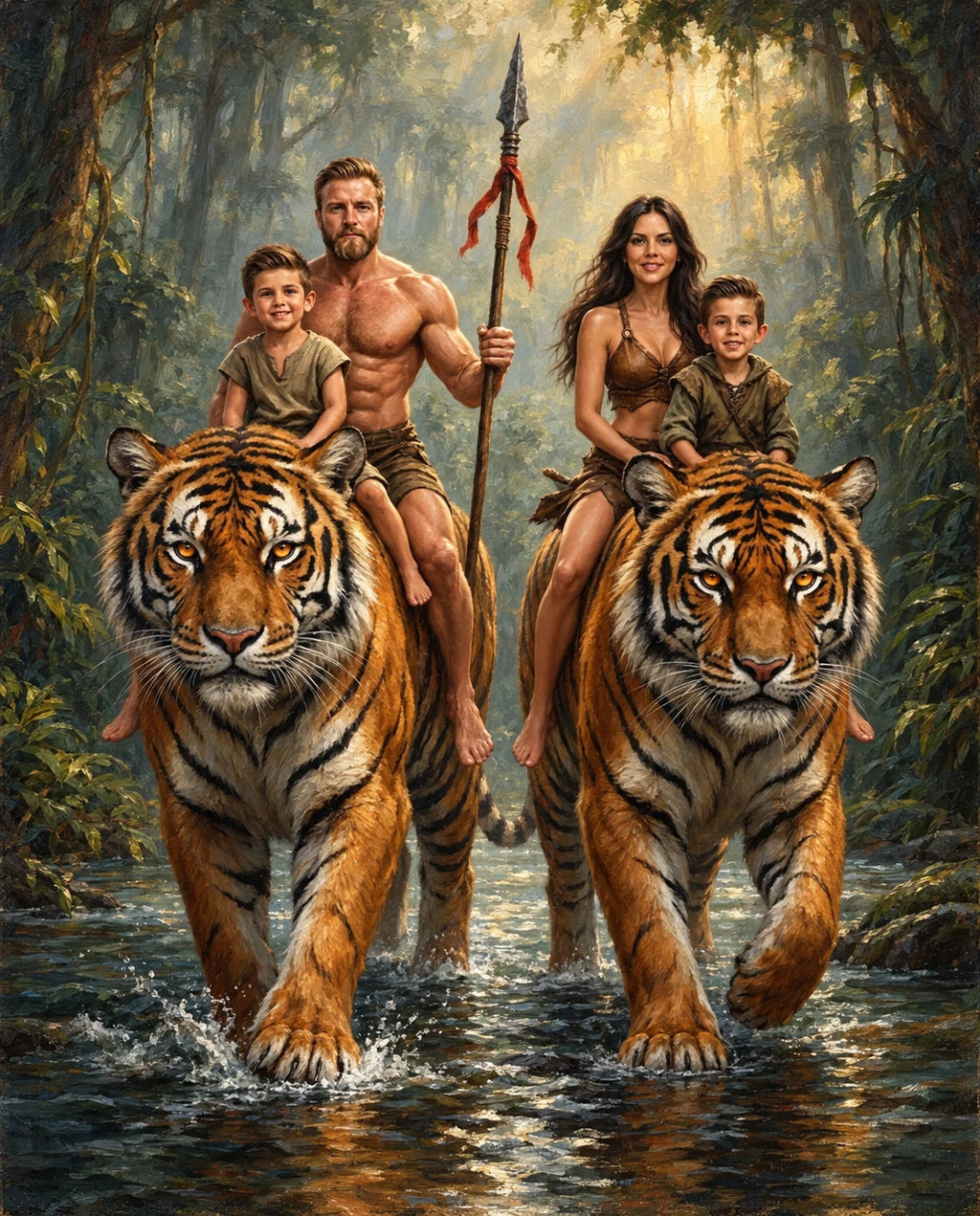 Beastmaster – Anne Baba ve Çocuk kişiye özel portre tasarım örneği