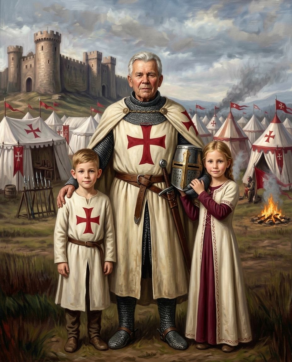 Templars – Büyükbaba ve Torunlar kişiye özel portre tasarım örneği