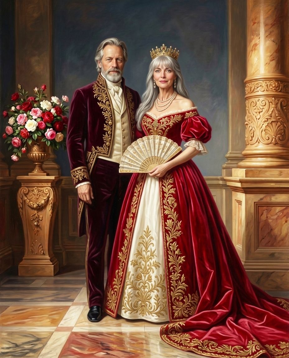 Royals of Roses – Çift kişiye özel portre tasarım örneği