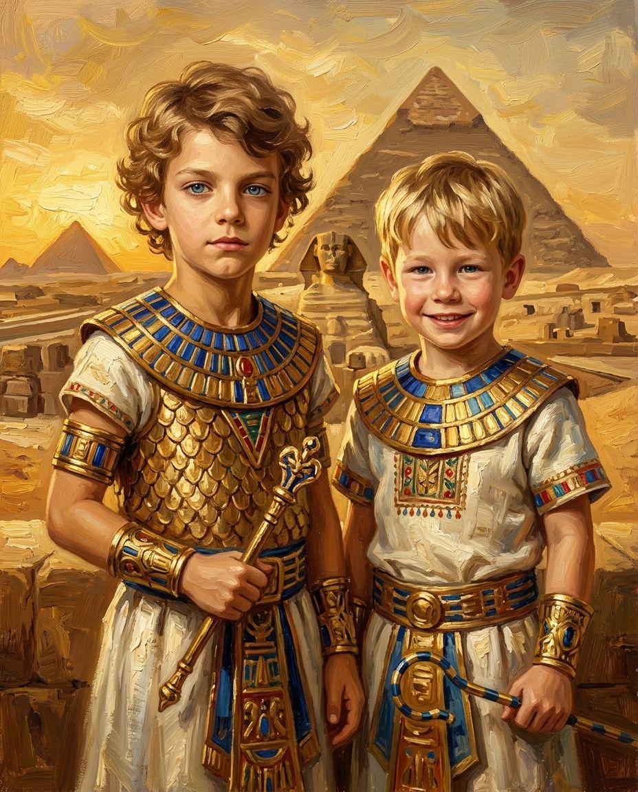 Ancient Rulers – Erkek Kardeşler kişiye özel portre tasarım örneği