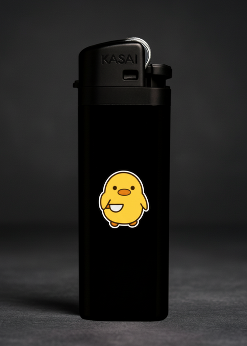 Civciv stickerlı tasarım çakmak – sevimli hedgeiylik baskılı çakmak modeli
