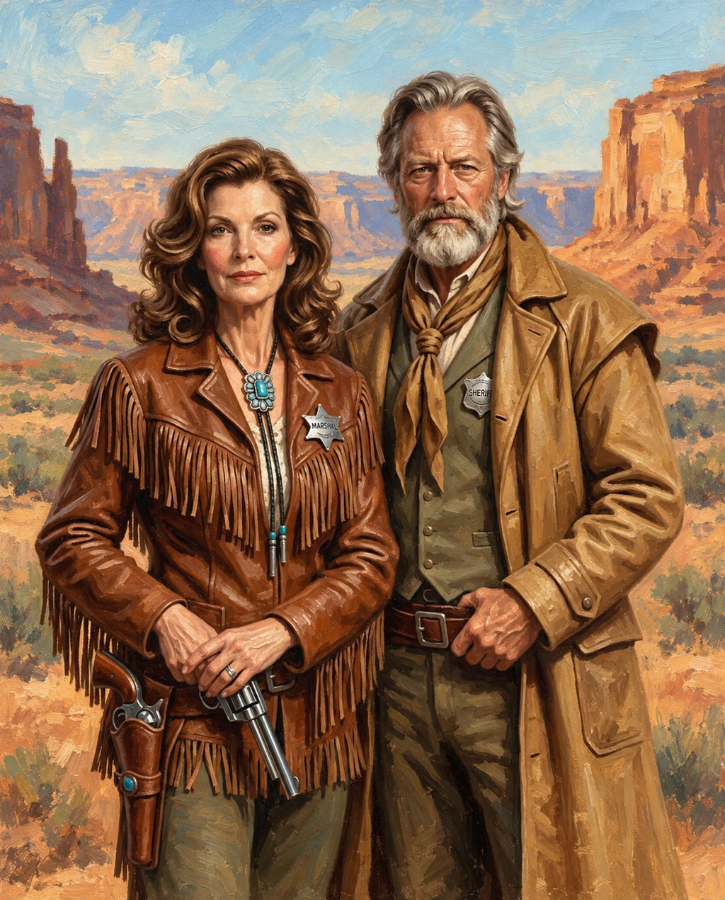 Cowboy – Çift kişiye özel portre tasarım örneği