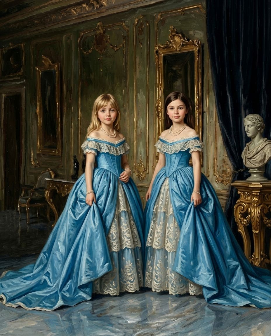Sapphire Monarchs – Kız Kardeşler kişiye özel portre tasarım örneği