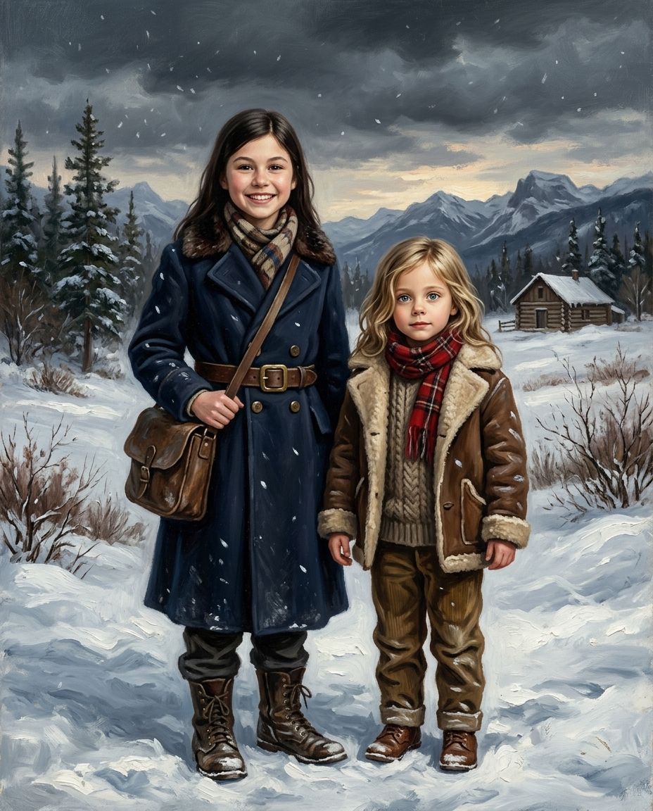 Northern Range – Kız Kardeşler kişiye özel portre tasarım örneği