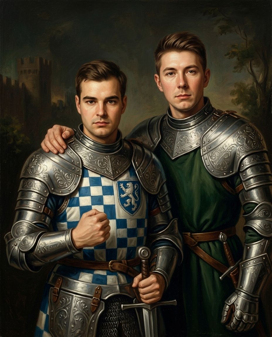 Knight – Erkek Çift kişiye özel portre tasarım örneği
