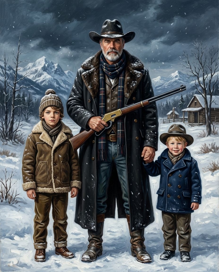 Northern Range – Büyükbaba ve Torunlar kişiye özel portre tasarım örneği