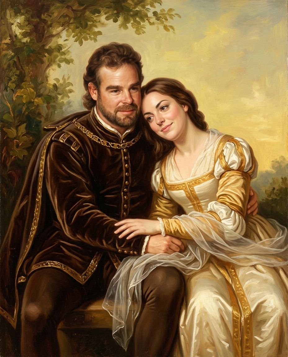 Sunset Portrait – Çift kişiye özel portre tasarım örneği