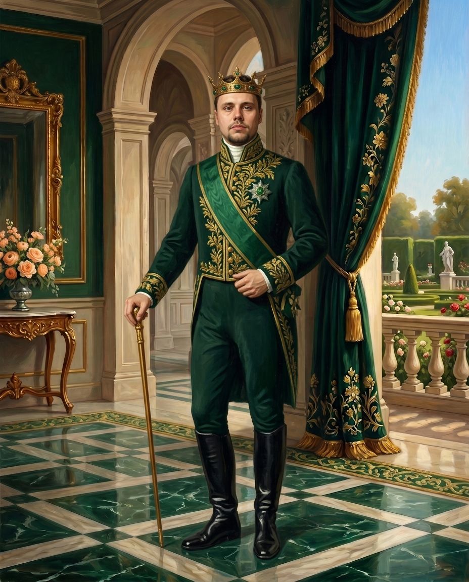Emerald Imperials – Erkek kişiye özel portre tasarım örneği