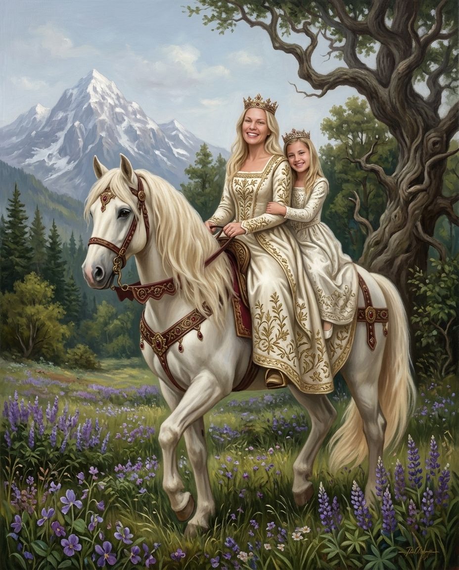 Glorious – Anne ve Çocuklar kişiye özel portre tasarım örneği
