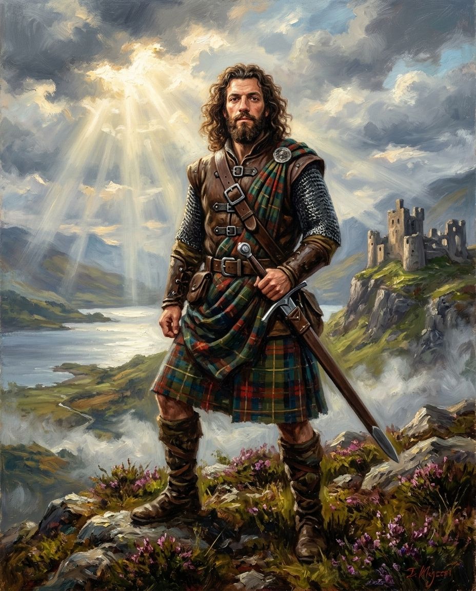 Highland Warrior – Erkek kişiye özel portre tasarım örneği