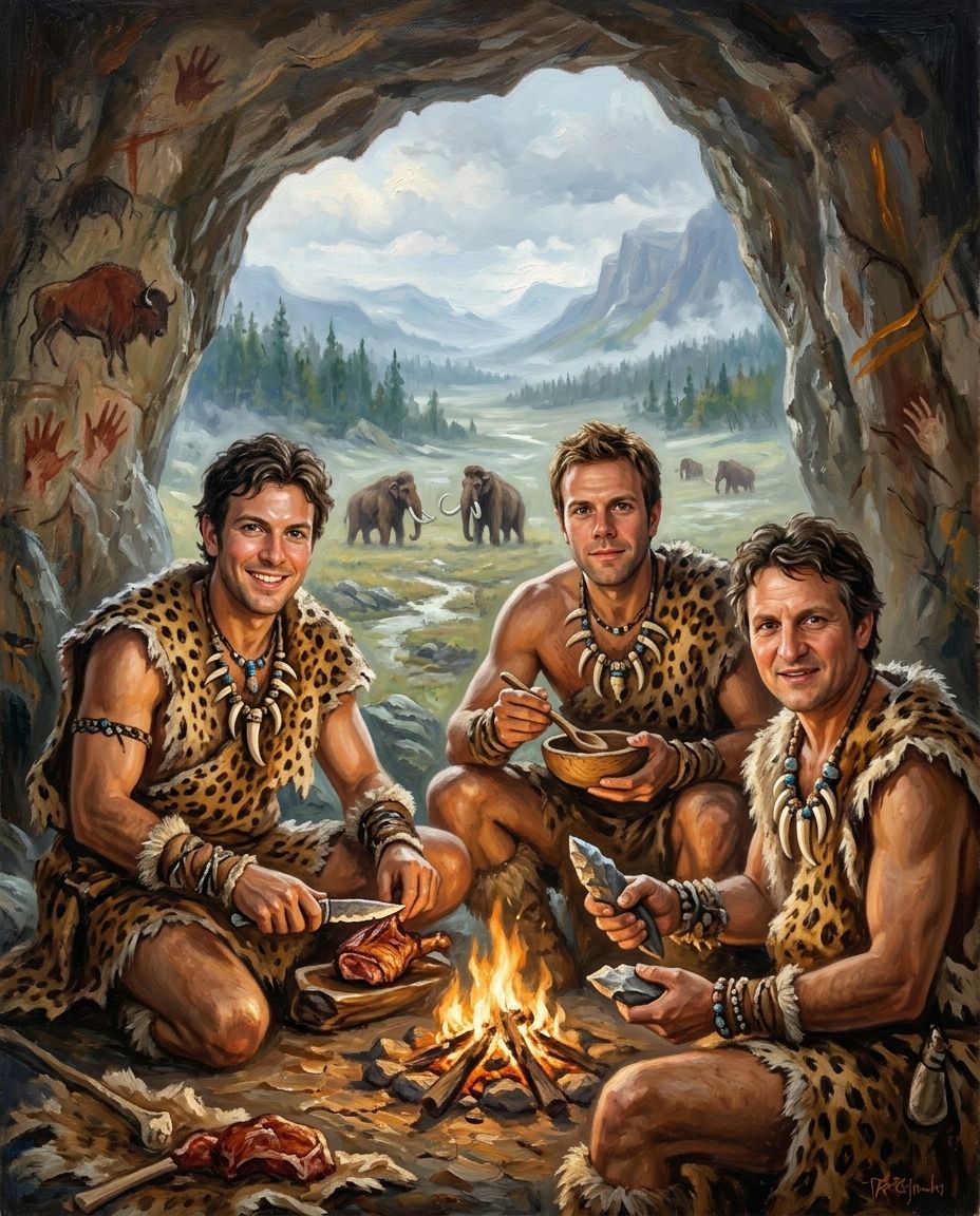 Cave Family – Yetişkin Erkek Kardeşler kişiye özel portre tasarım örneği