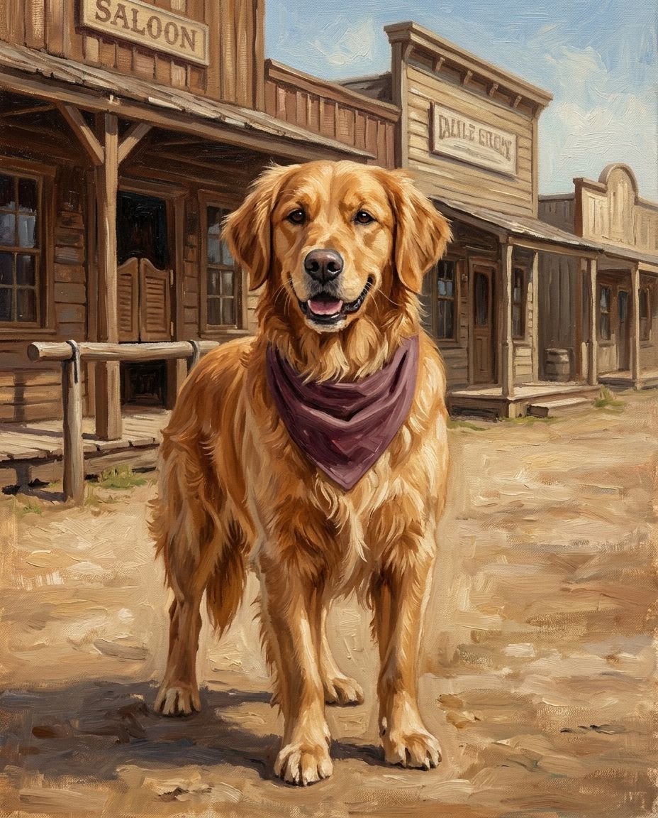 The Saloon – Evcil Hayvan kişiye özel portre tasarım örneği